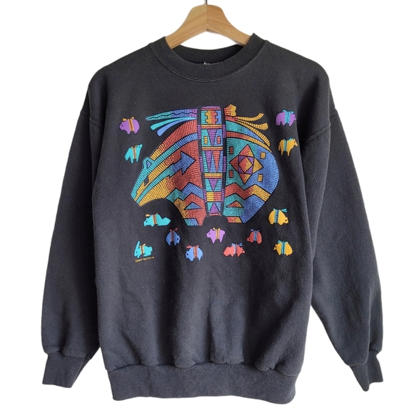 Hanes Tops - 1997 Vintage Animal Multicolor Textured Sweatshirt